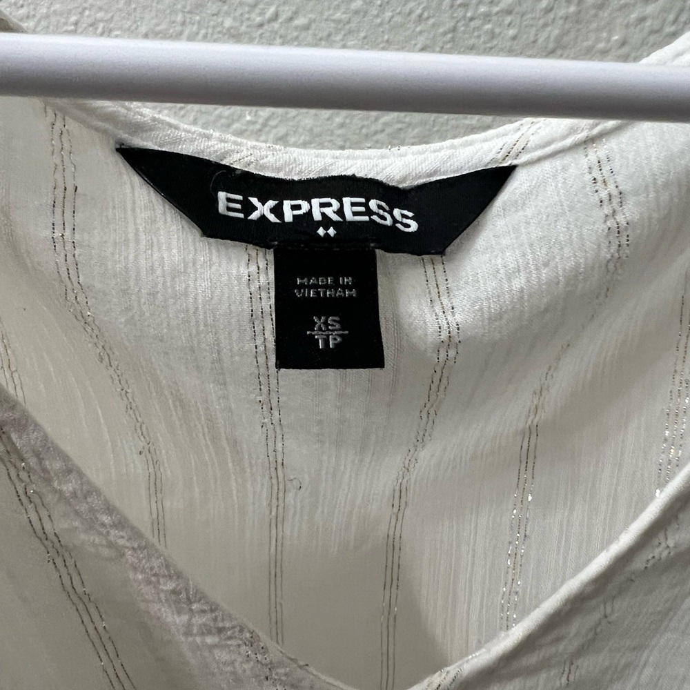 Express Cream Ruffle Blouse - Picture 2 of 3